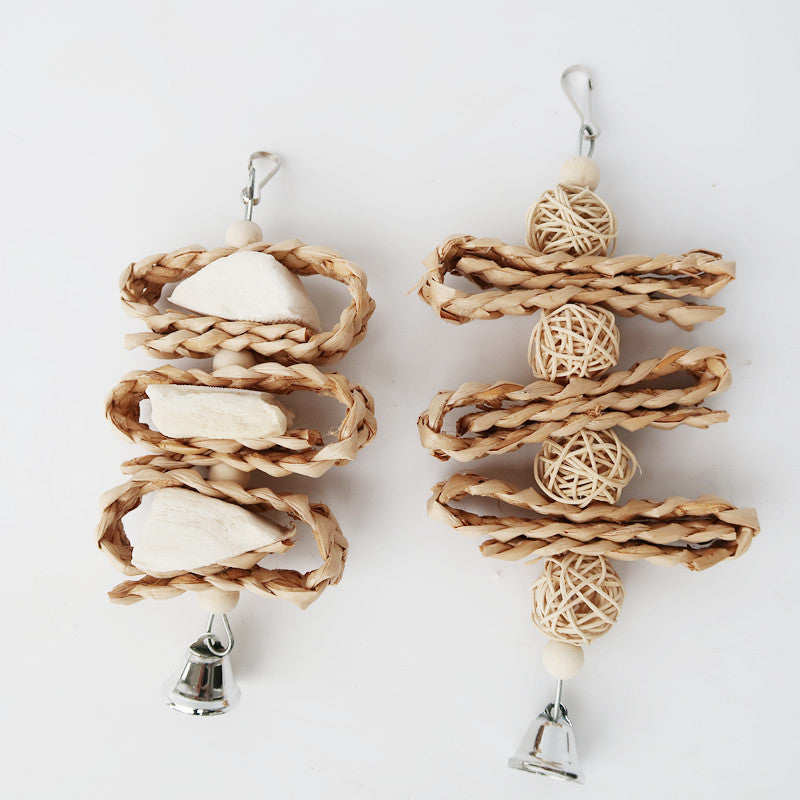 Straw Woven Parrot Supplies Bird Toys