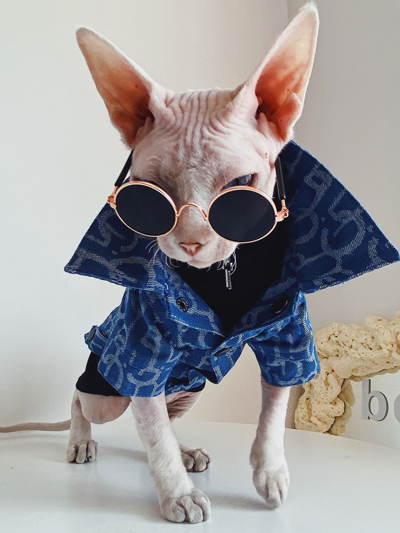 Hairless Cat Clothes Denim Jacket