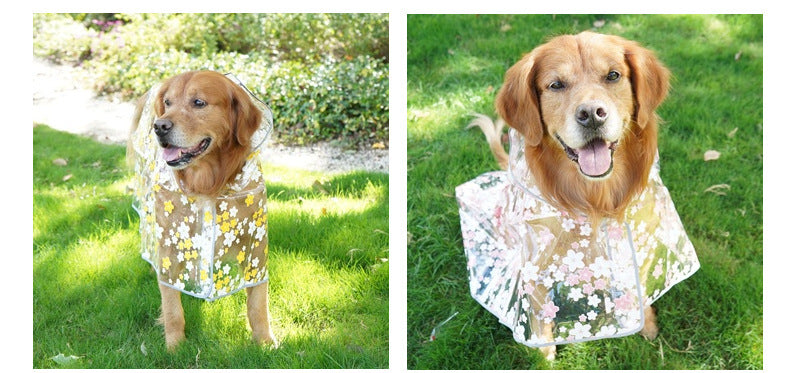 Pet Floral Dog Cloak Raincoat
