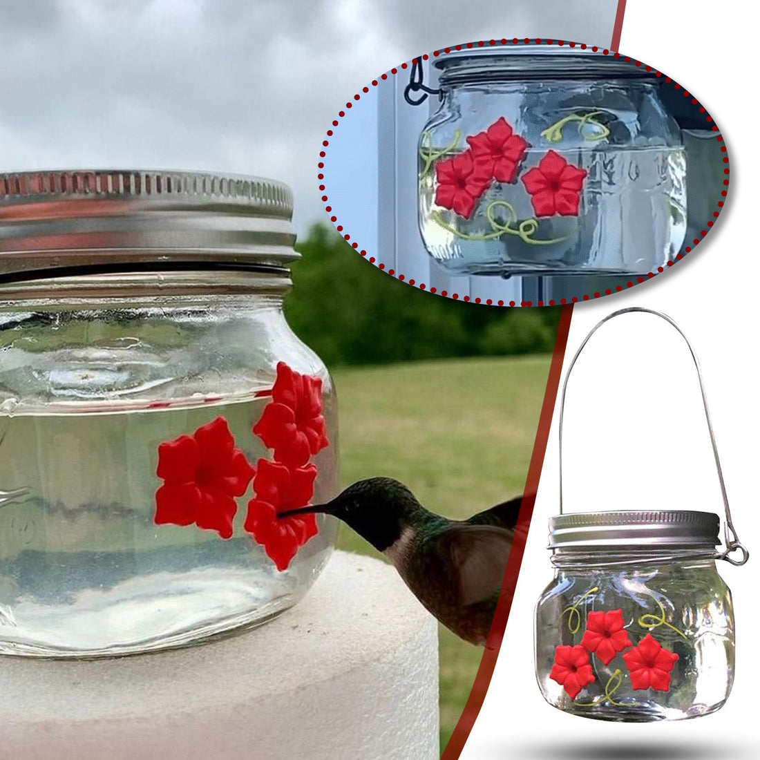 Hummingbird Plastic Flower Bird Feeder
