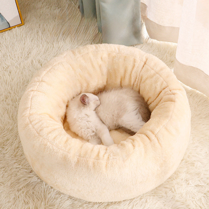 Pet Long Plush Donut Bed