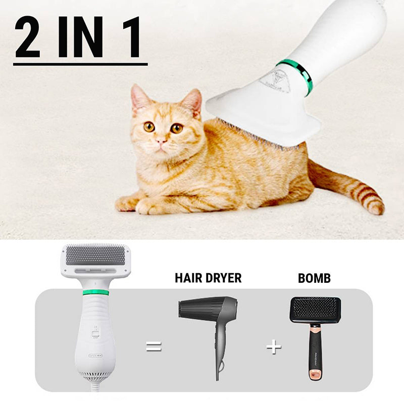 2 in 1 Pet Drying Brush Hair Dryer Comb