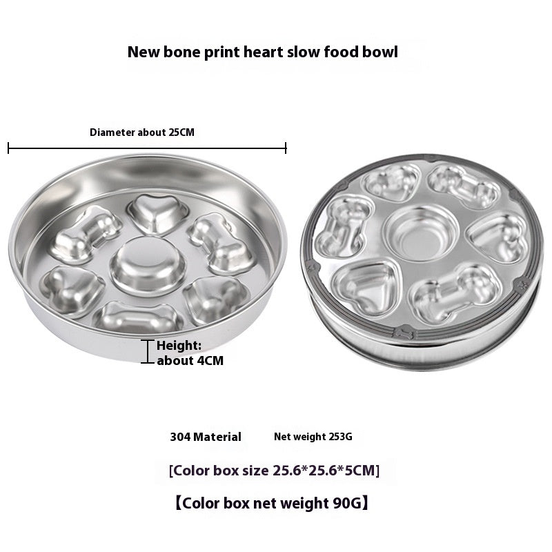 Stainless Steel Pet Slow Feeding Bowl