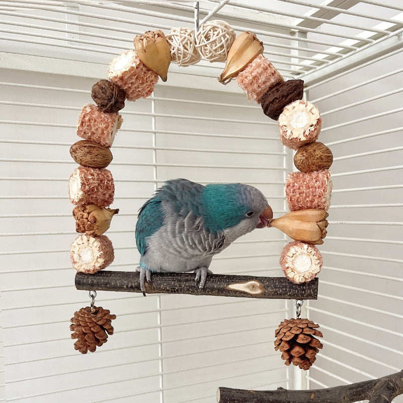 Wooden Parrot Swing Mountain Parrot Toys