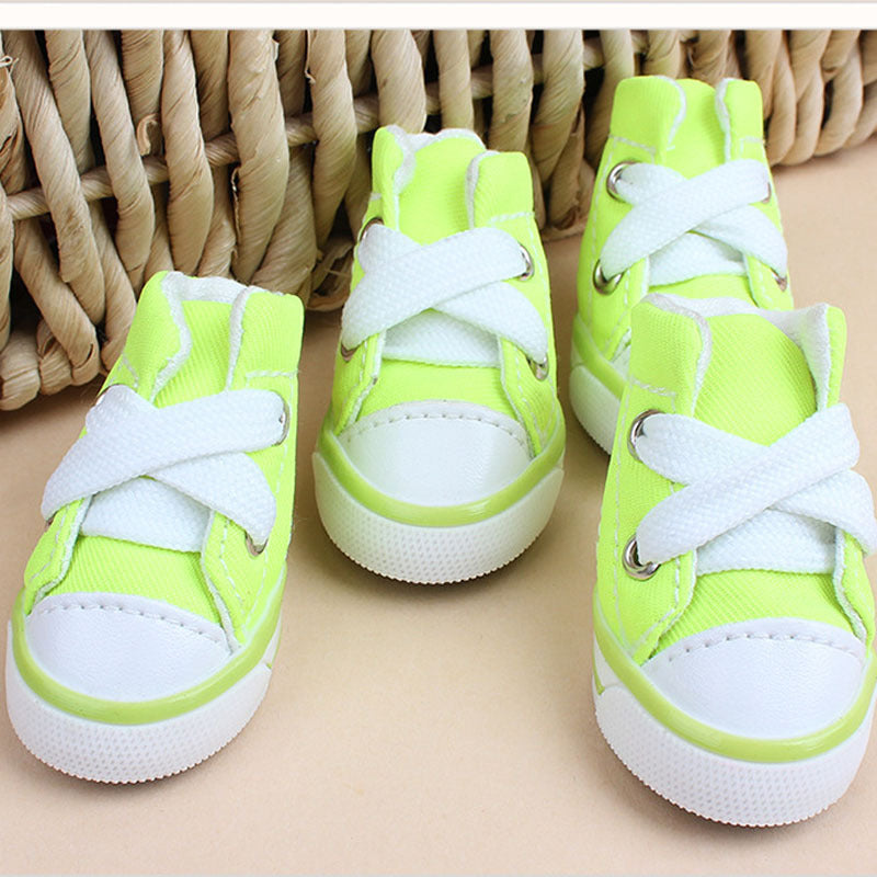 Canvas Candy Color Teddy Pet Shoes
