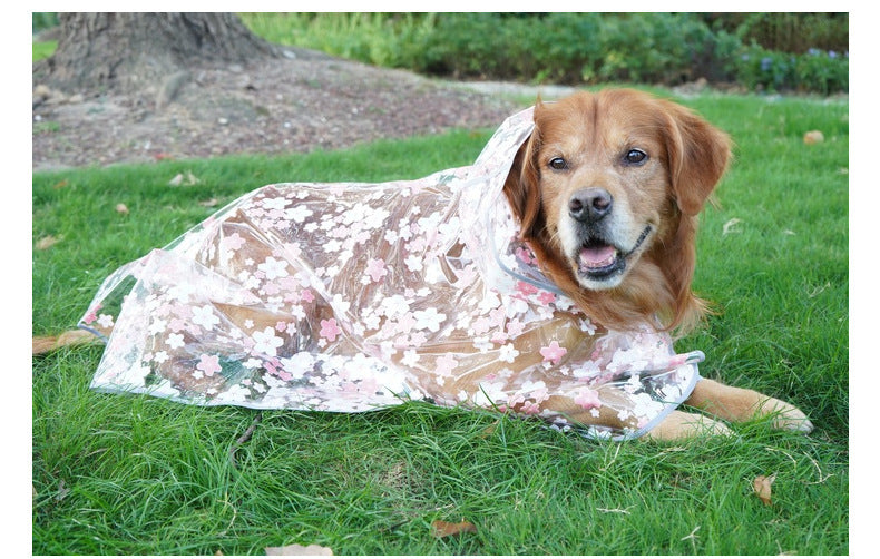 Pet Floral Dog Cloak Raincoat