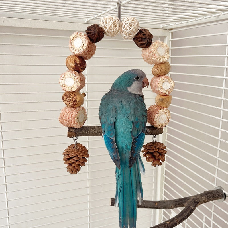 Wooden Parrot Swing Mountain Parrot Toys