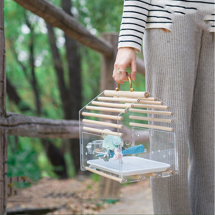Full Transparent Bird Cage Acrylic Parrot