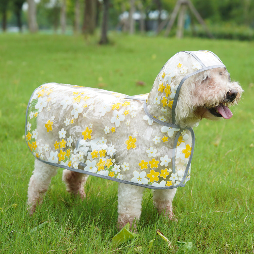 Pet Floral Dog Cloak Raincoat