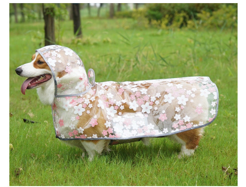 Pet Floral Dog Cloak Raincoat