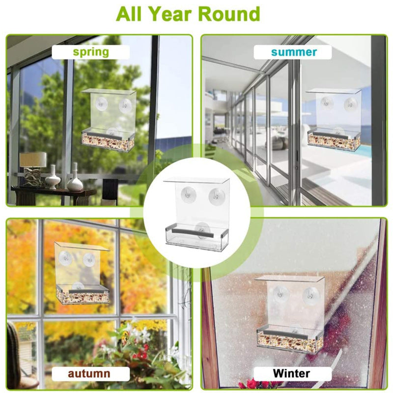 Acrylic Bird Feeder Pet Cage