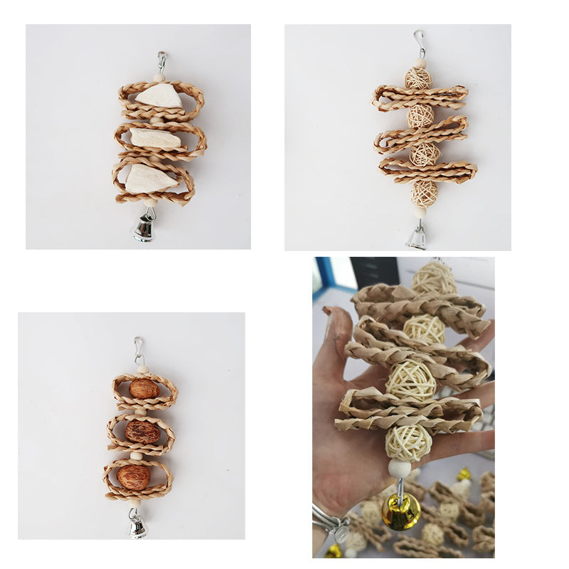 Straw Woven Parrot Supplies Bird Toys
