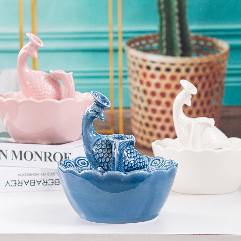 Ceramic Pet Automatic Water Feeding Bowl