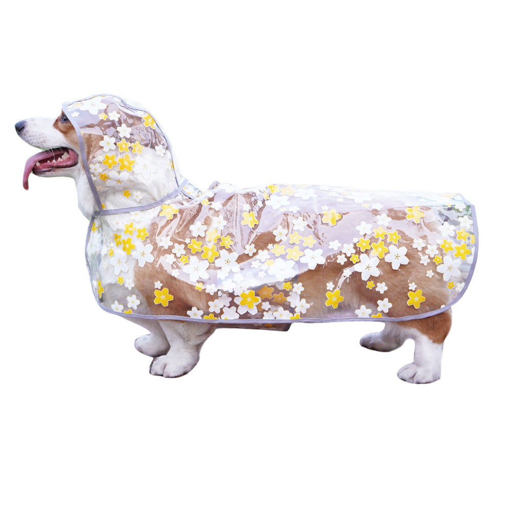 Pet Floral Dog Cloak Raincoat