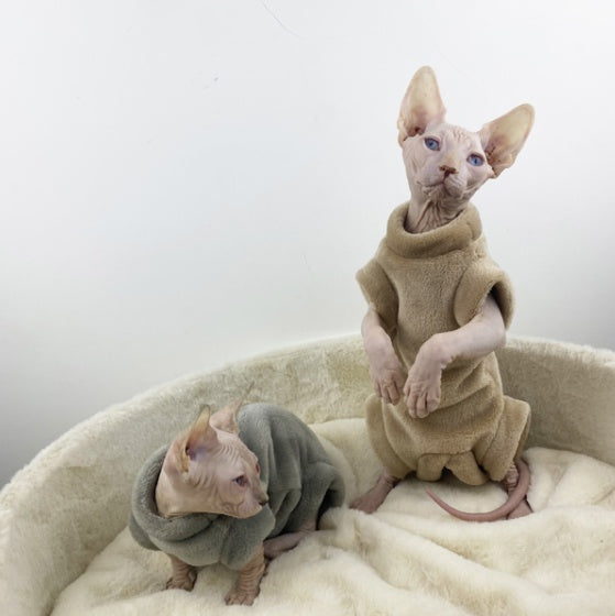 Cat Flannel Thermal Four-legged Jacket