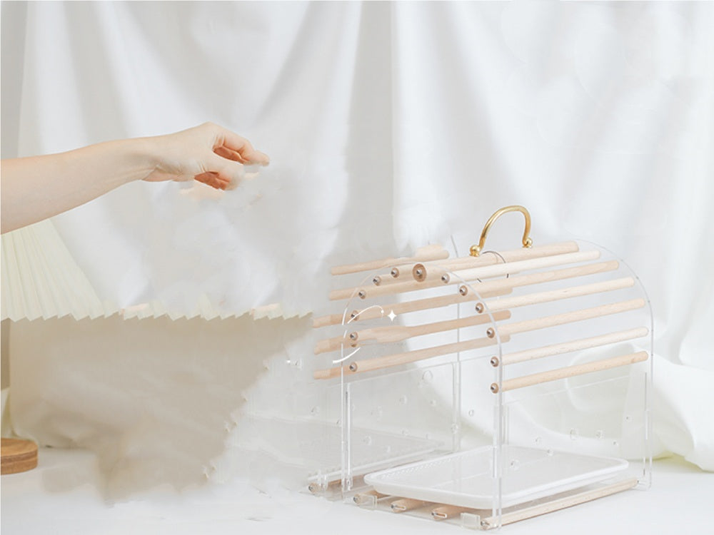 Full Transparent Bird Cage Acrylic Parrot