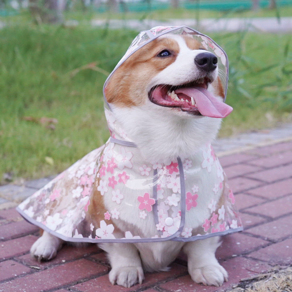 Pet Floral Dog Cloak Raincoat