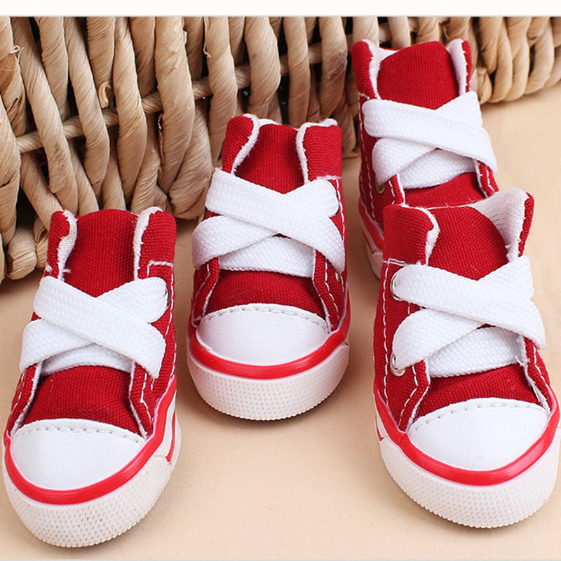 Canvas Candy Color Teddy Pet Shoes