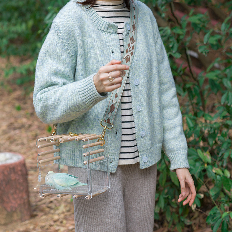 Full Transparent Bird Cage Acrylic Parrot