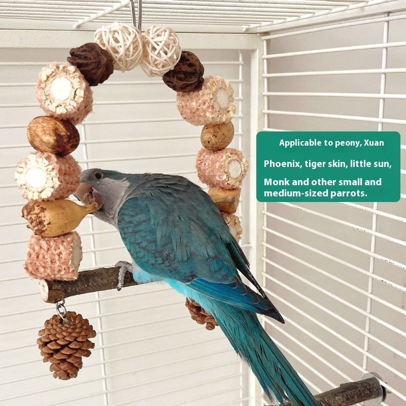 Wooden Parrot Swing Mountain Parrot Toys