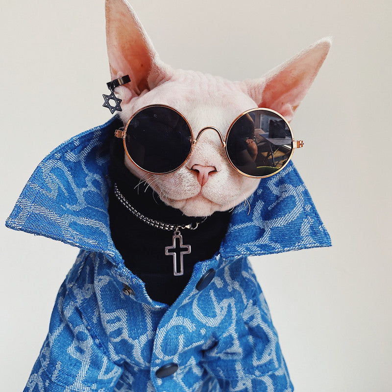 Hairless Cat Clothes Denim Jacket