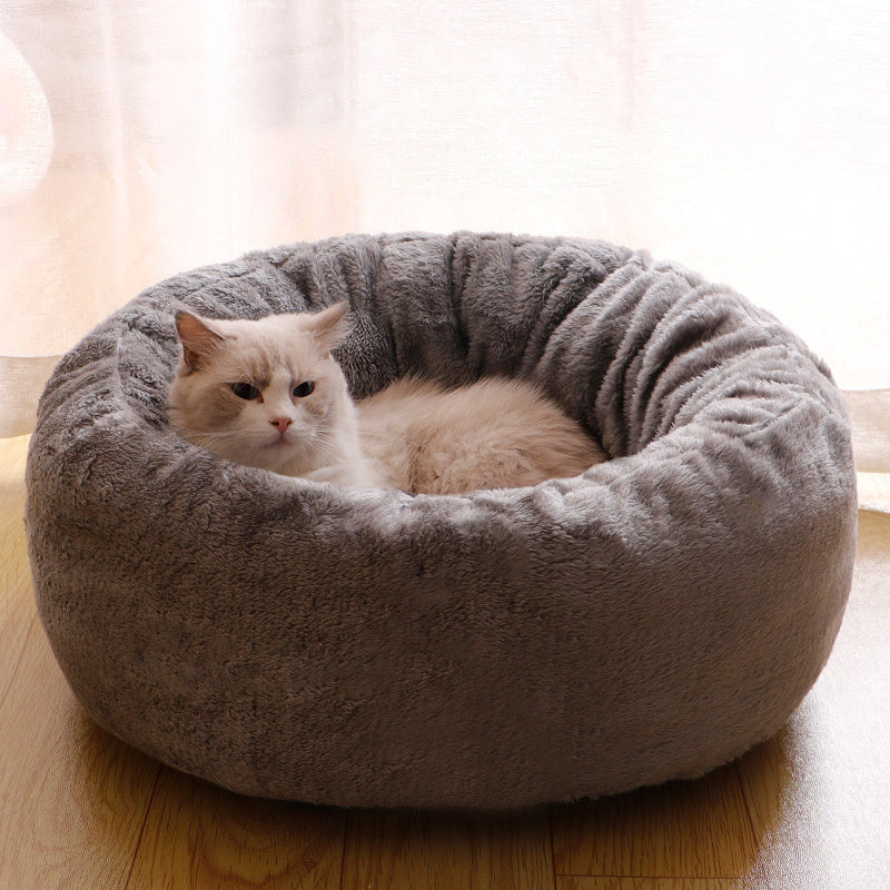 Pet Long Plush Donut Bed