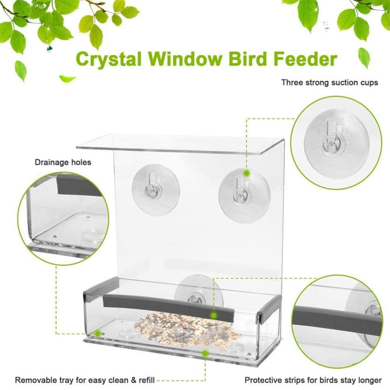 Acrylic Bird Feeder Pet Cage
