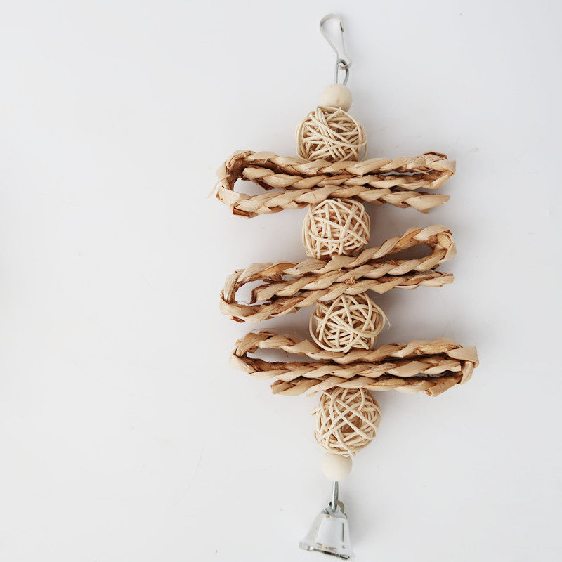 Straw Woven Parrot Supplies Bird Toys